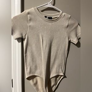Forever 21 tan ripped bodysuit, size s/m